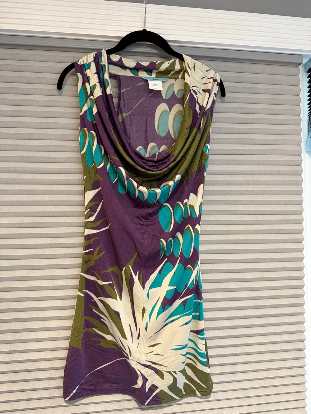Marciano Purple Teal Olive Print top